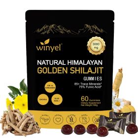 Shilajit Gummies, Himalayan Shilajit Supplements, Ashwagandha, Gokshura, 85 Trace Minerals, High Potency Gold Grade, 60 Gummies For Energy Boost, Immu