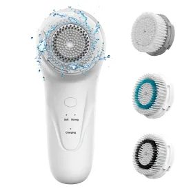 Facial Cleansing Brush, Sonic Facial Brush With 3 Brush Heads For Daily Skin Care, Rechargeable And Gentle Face Exfoliator