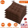 4Pcs Chair Cushion Pads Pillow 17.72x17.72x2.37in Soft Tie On Square Sitting Mats For Home Office Car Sitting Travel