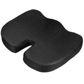Seat Cushion Coccyx Orthopedic Memory Foam Cushion Tailbone Hip Support Chair Pillow for Office Car Seat (Option: Black)