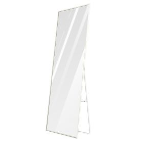 Full Length Mirror 63x18.9in Aluminum Alloy Wall Mirror Free Standing Floor Mirror Hanging Leaning Against Wall for Dressing Bedroom Living Room (Option: 50_160CM_White)