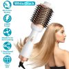 4 In 1 Hair Dryer Brush Curling Brush Hair Styler Volumizer Straightener Negative Ion Anti-frizz Hot-Air Hair Brush for All Hair Types Black White