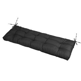 Bench Seat Cushion For Indoor Outdoor Furniture Non Slip Long Chair Cushion with Ties Strap Waterproof Swing Cushion 51.18x19.68IN For Garden Patio Ba (Option: Waterproof 10 Black)