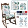 Rocking Chair Cushion 2 Pieces Back Seat Sets with Non-Slip Ties Polyester Fiber Filling Comfortable Cushions and Pads for Indoor Home Office Car