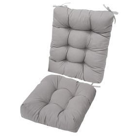 Rocking Chair Cushion 2 Pieces Back Seat Sets with Non-Slip Ties Polyester Fiber Filling 
Comfortable for Indoor Home Office Car (Option: Grey)