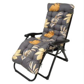 67x22in Chaise Lounger Cushion Recliner Rocking Chair Sofa Mat Deck Chair Cushion (Option: Grey_YellowLeaf)