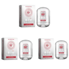 WUSOOTHE Bio Sun Stick 15g - Advanced Protection With Peptide Complex, Collagen And Hyaluronic Acid SPF50,PortableStrong UVProtection Sunscreen Stick (Option: 3box)